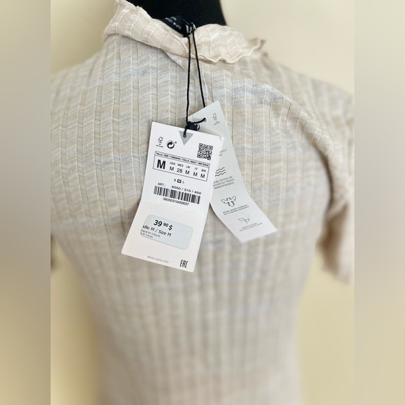 New Zara Elegant Cream Women's Longline Cardigan and Pants Set - Picture 6 of 10